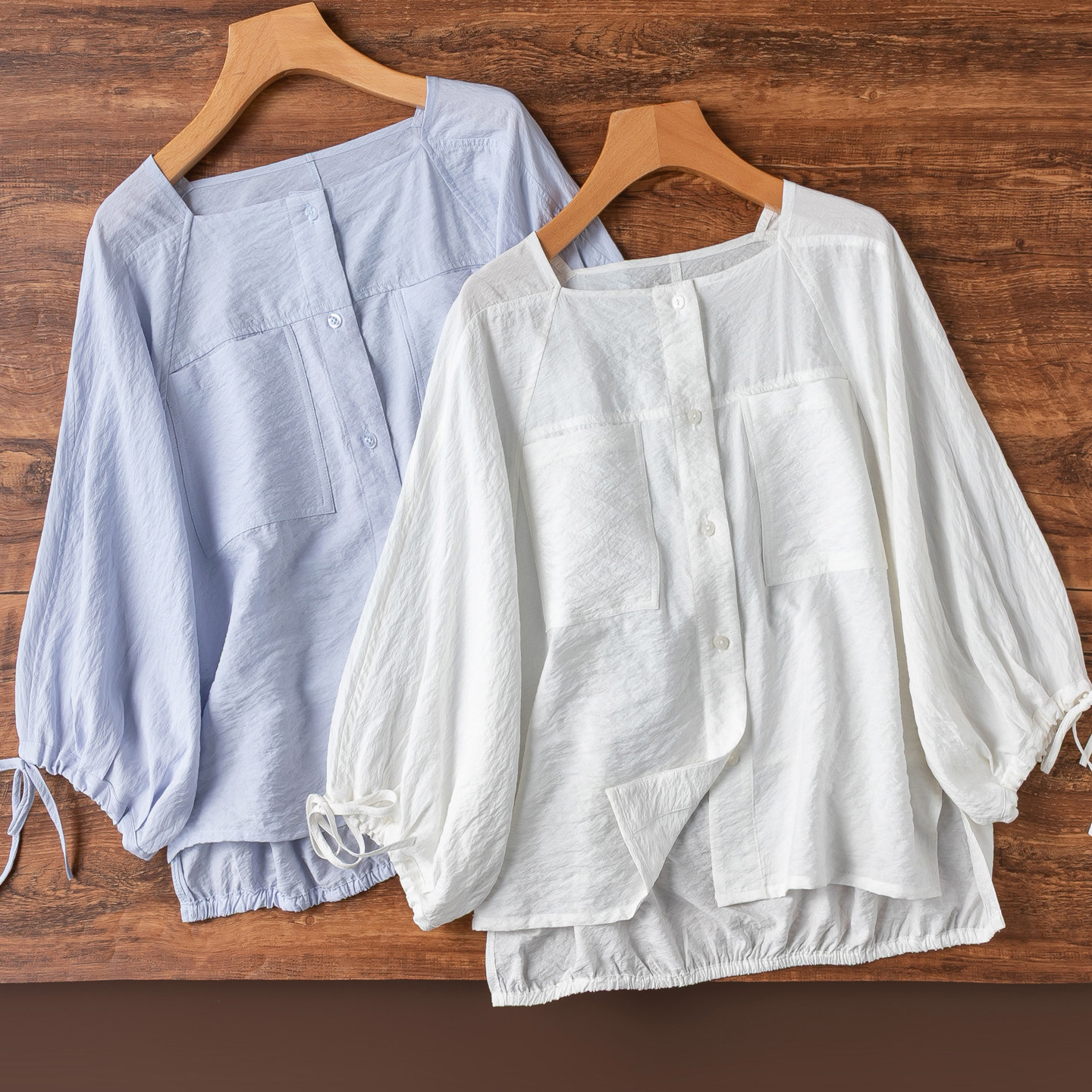 秀锁骨大方领！干丝桑蚕丝休闲减龄蝙蝠袖开叉小衫上衣真丝衬衫女