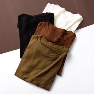 好货分享！福利！羊毛+天丝圆领纯色基础款舒适打底衫T恤女秋季新