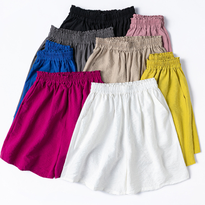 彩色凉爽桑蚕丝干丝真丝短裤宽松