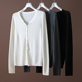 纯色长袖 好穿 100精纺美丽诺羊毛针织衫 内搭单穿上衣亲肤高弹毛衣