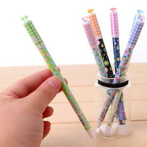点石文具 小碎花笔杆19克拉钻石 中性笔黑色水笔钻石笔0.5mm 学生