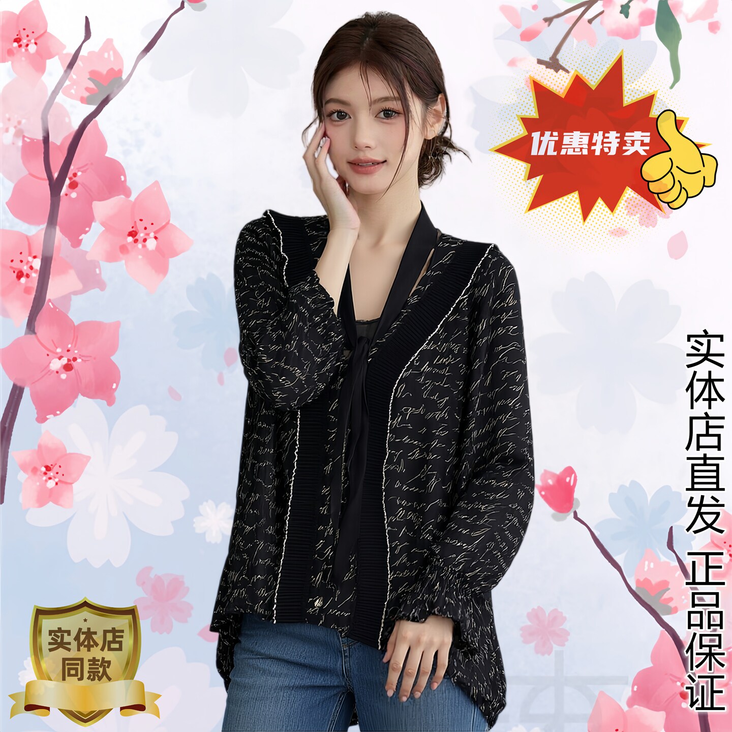 复古港风气质超仙女士长袖衬衫