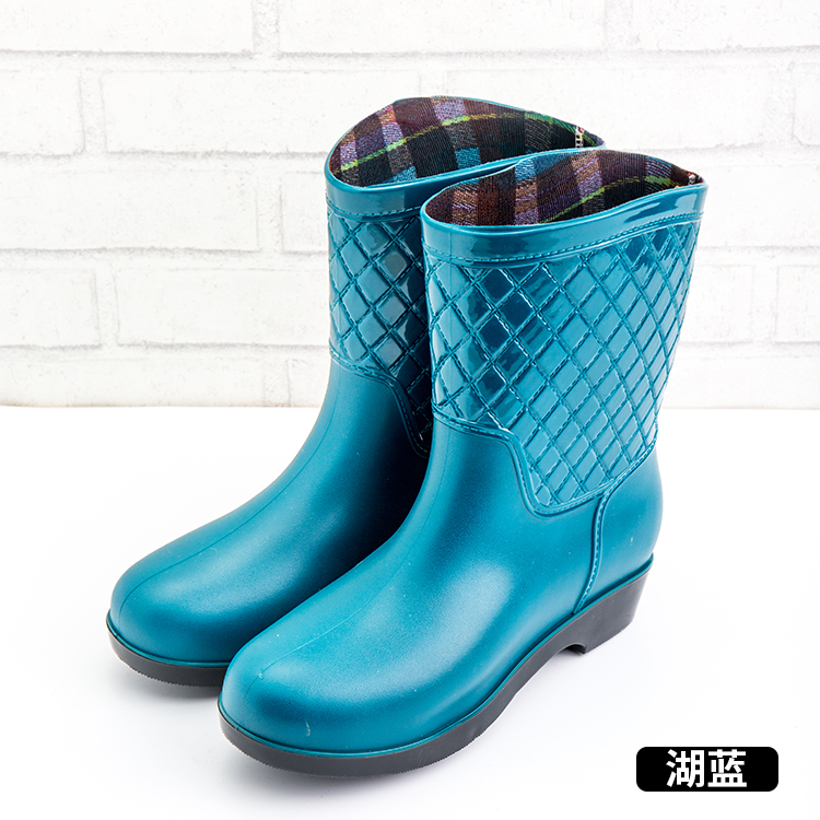 华龙短筒女士四季轻便雨鞋防滑
