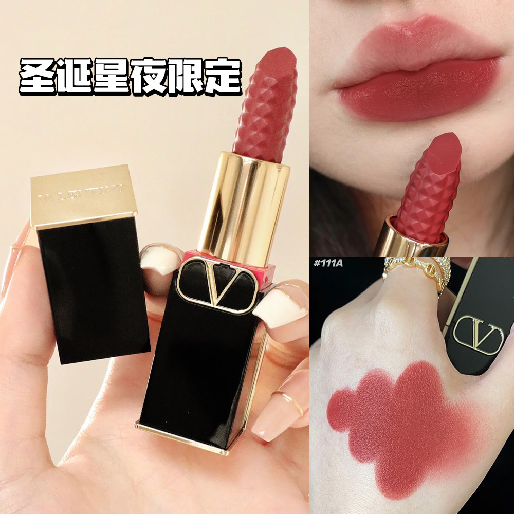 Valentino/华伦天奴圣诞星空限定版大V哑光唇膏口红111A 红茶