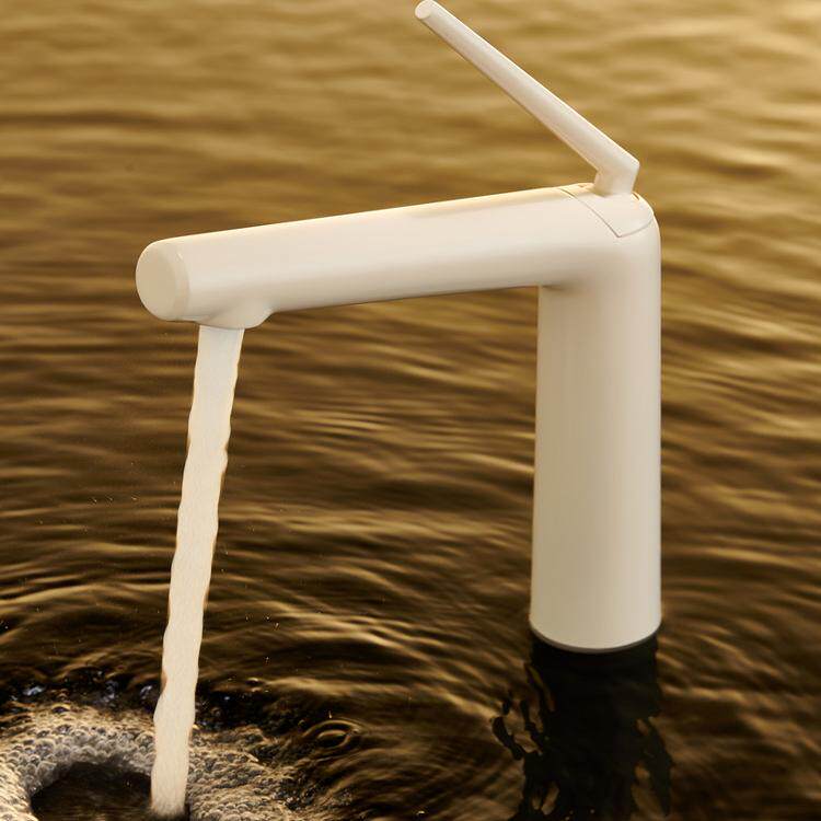 德系全铜洗脸盆面盆冷热水龙头家用洗手盆卫生间台盆浴室柜奶白色