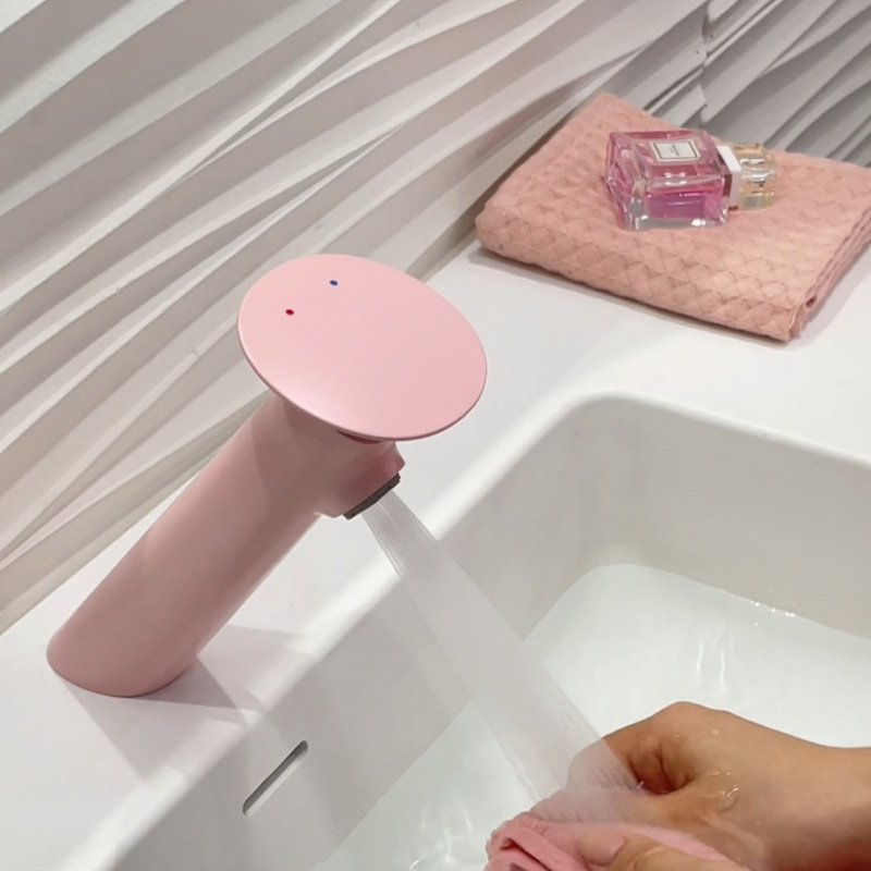 粉红色全铜面盆冷热水龙头儿童卡通幼儿园民宿公园彩色洗手池台盆,家装主材,面盆龙头,淘宝优惠券,粉丝福利购,淘宝优惠卷