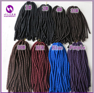 粗空心卷脏辫雷鬼假发Soft Dreadlocks Twist Hair 接发非洲假发