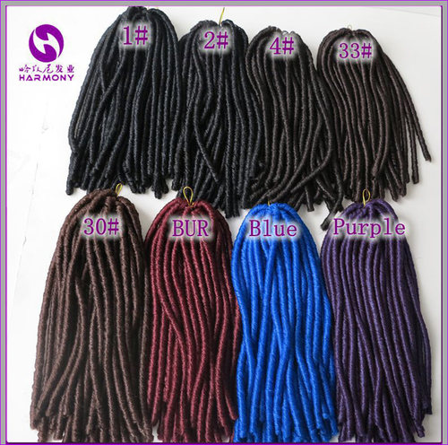 粗空心卷脏辫雷鬼假发Soft Dreadlocks Twist Hair 接发非洲假发