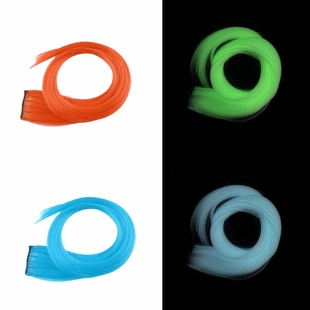 夜光潮人男女挂耳染发无痕彩色隐形高温丝发束夜光假发仿真化纤发