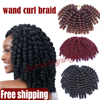 Model Afro Braid 2X wand curl crochet Hair extension braids