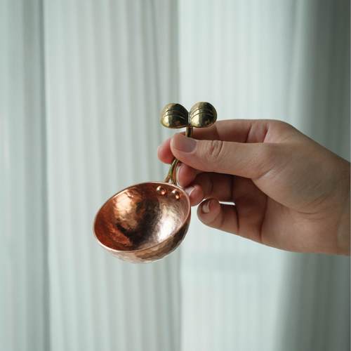 手工小勺子咖啡勺短咖啡勺量勺咖啡勺复古黄铜咖啡勺日本