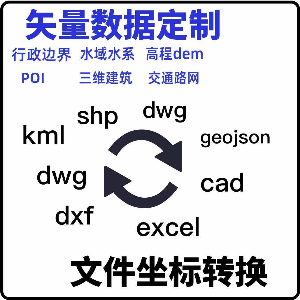 kml文件cad转换wgs84坐标系转换地图数据 gis矢量数据制作shp文件