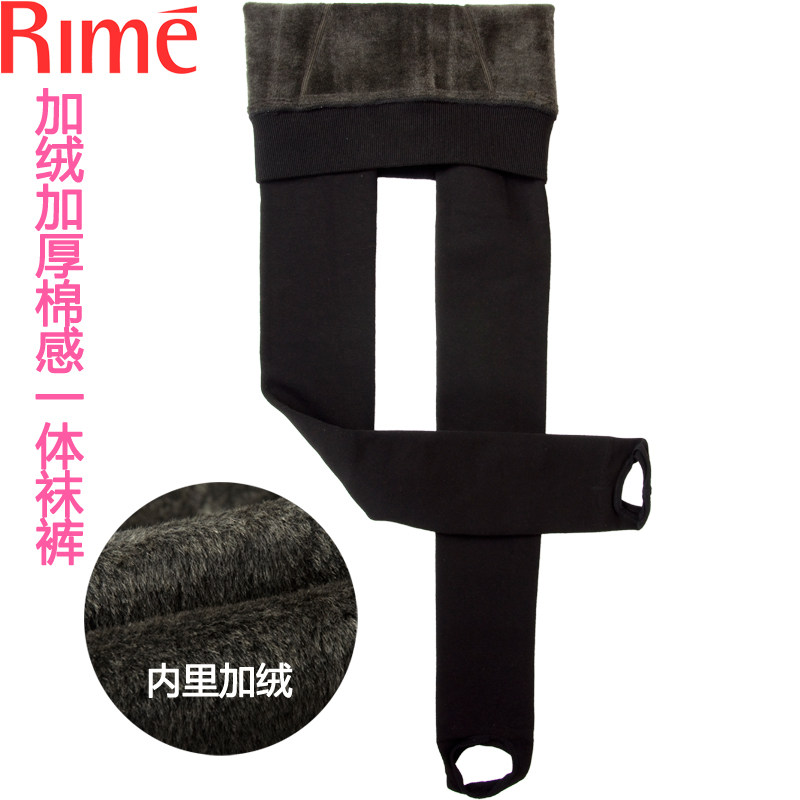 Rime韵魅加厚丝袜冬季加绒一体袜裤黑色连裤袜打底袜踩跟1P30481