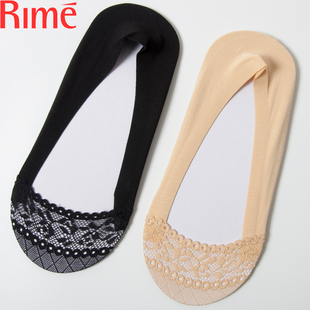 薄款 rime韵魅船袜女隐形袜夏季 袜子女浅口硅胶防滑短丝袜蕾丝短袜