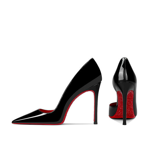 CL红底鞋黑色侧空设计感小众气质2025秋冬新款尖头细跟高跟鞋女