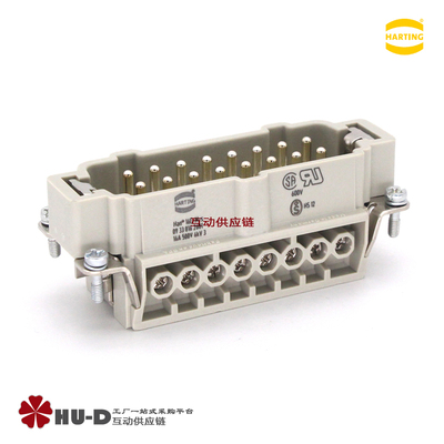 HARTING浩亭09330162601进口重载连接器HanE16E螺栓接线公插芯(M)