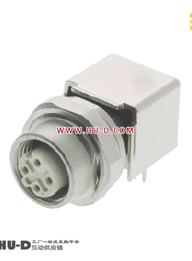 HARTING浩亭21033814410圆形M12连接器D型4P底座弯型焊板原装现货