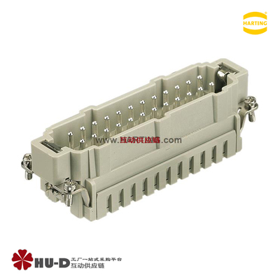 HARTING浩亭09330242616重载连接器HanES 16A笼式弹片公插芯(M)