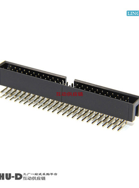 L-YO牛角座弯针 DC3-50P弯脚 50芯牛角插座 排线插座2.54间距黑色