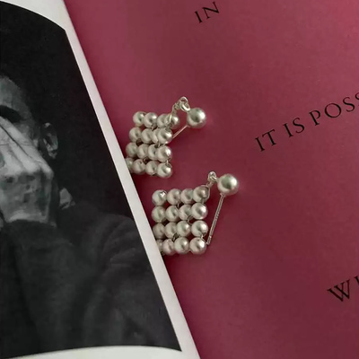 几何形状耳钉铜镀银材质S925银针