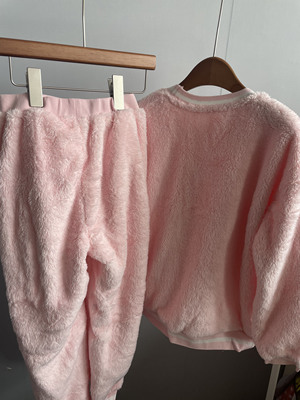 春秋女士女童珊瑚绒保暖套装