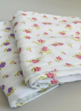 外贸selb  ie纱布 唯美小花柄纱布毛巾 软 漂亮~宝宝洗澡巾