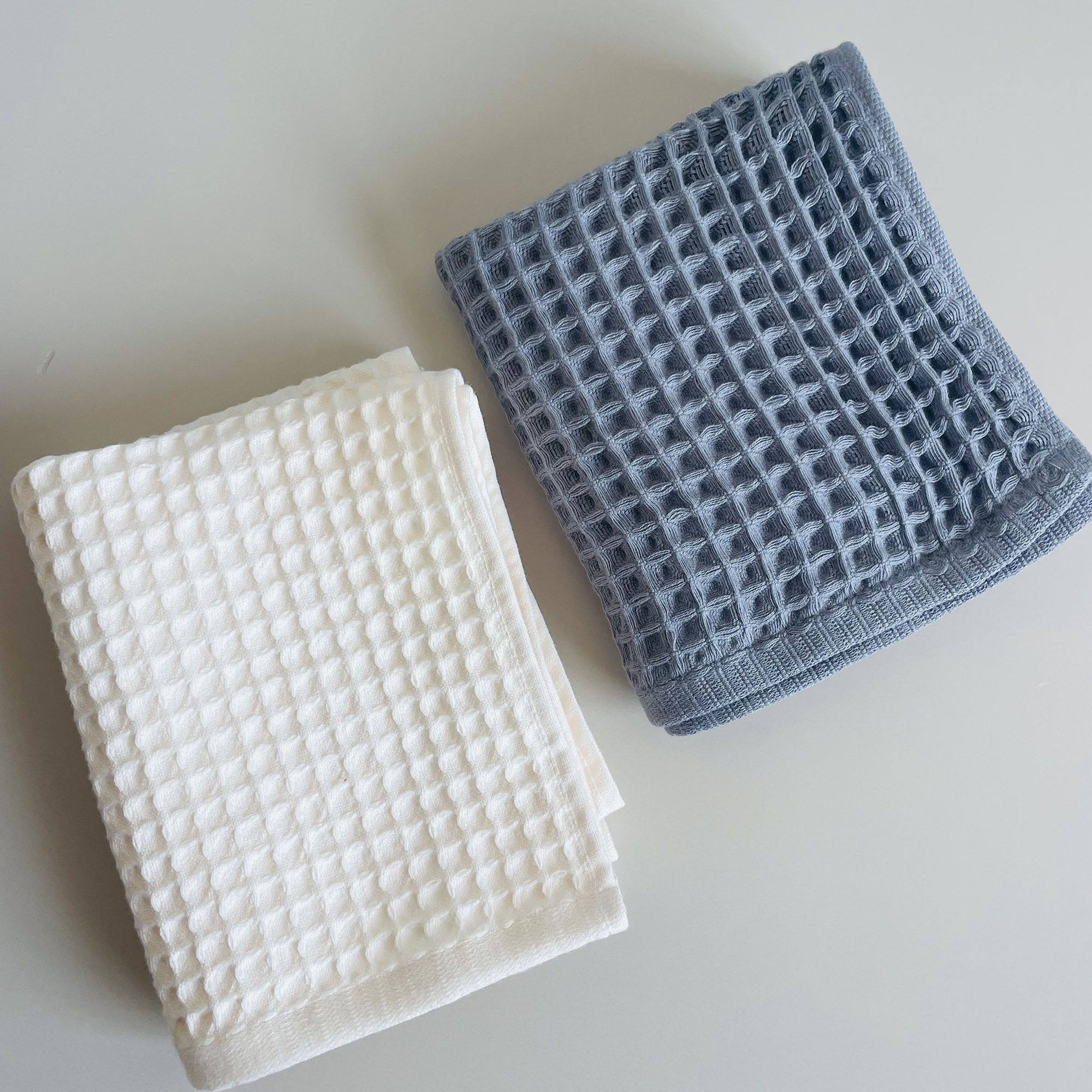 纯棉蜂巢和华夫格工艺素色透气舒适吸水毛巾面巾可选微瑕