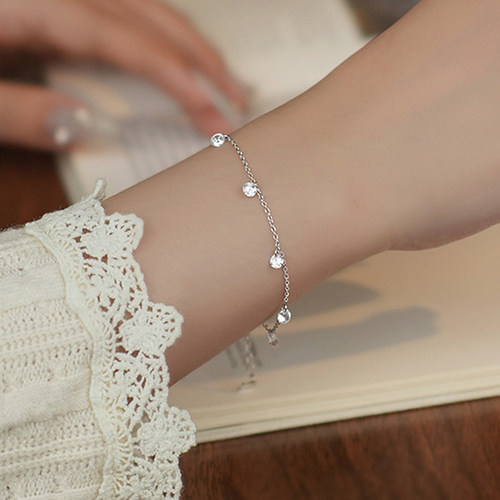 通体S925纯银超闪锆石手链