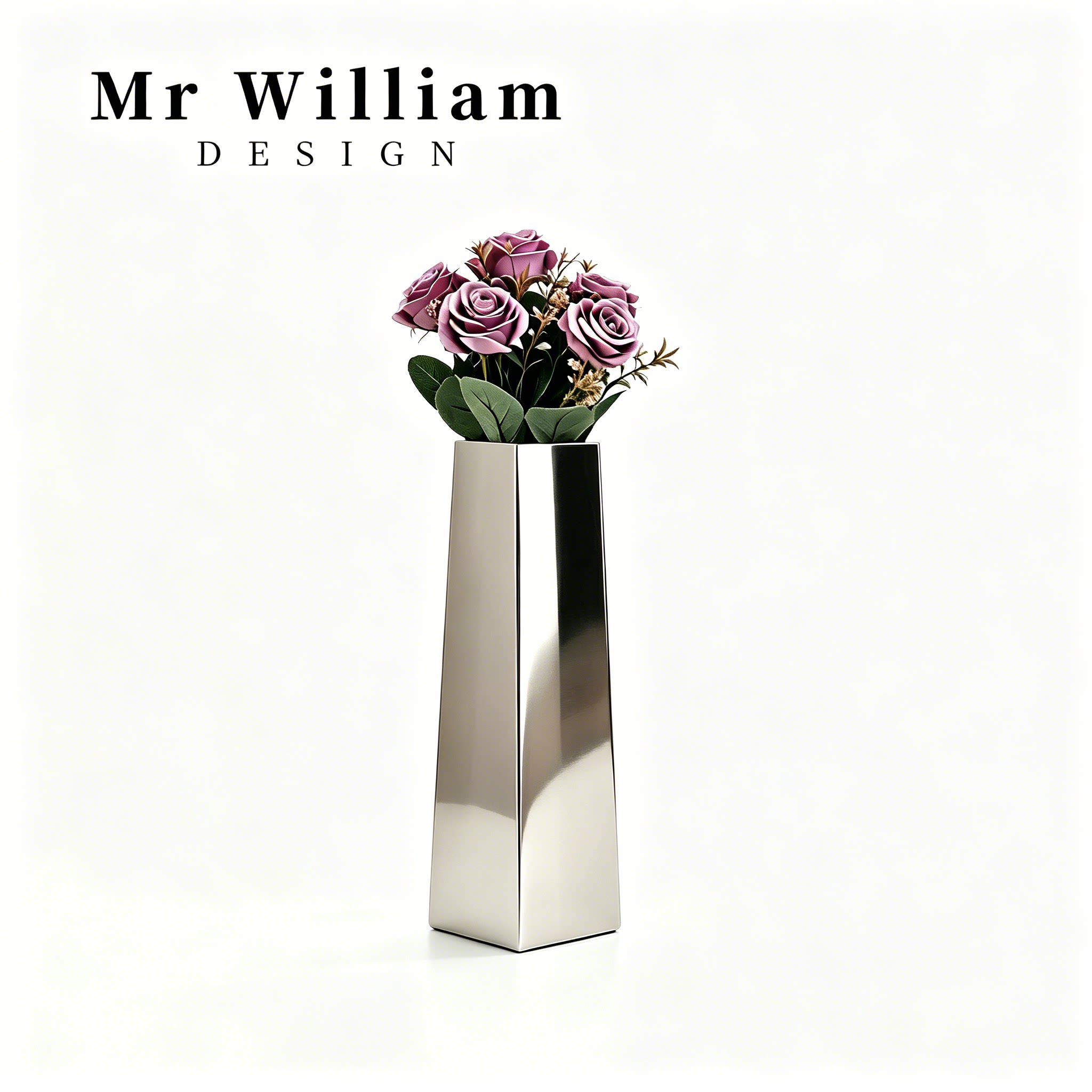 MRWilliam简约不锈钢镜面花瓶