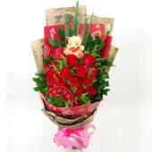 11朵红玫瑰花束广州鲜花速递佛山珠海送花圣诞节鲜花同城速递