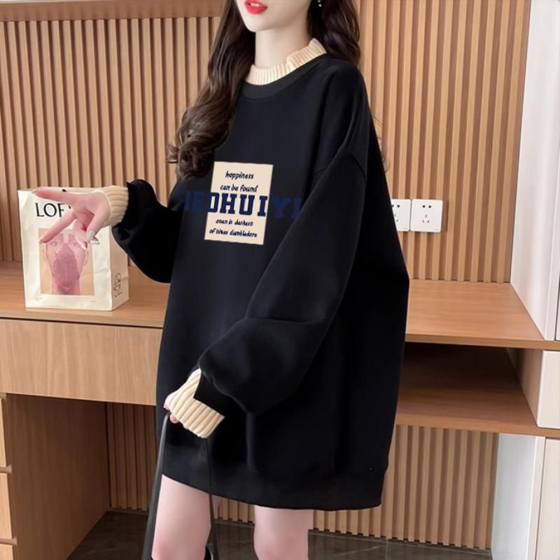 潮流时尚加绒加厚宽松休闲风卫衣