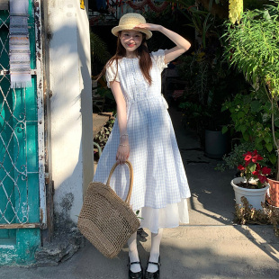少女甜美气质温柔风连衣裙夏季漂亮裙子初高中学生时尚减龄中长裙