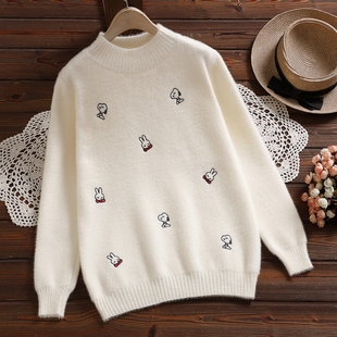 初中生甜美水貂绒毛衣百搭14时尚15岁少女大童学院风休闲洋气上衣