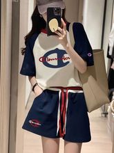 高中女生潮牌运动套装夏2025新款初中学生时髦短袖短裤休闲两件套