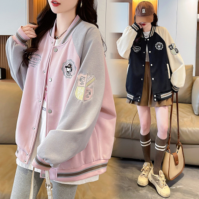 洋气百搭学院风宽松少女夹克外套