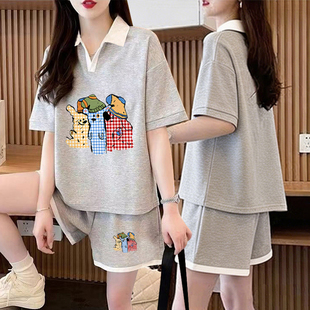 初中生宽松运动短裤套装韩版时尚少女高中学生夏季纯棉休闲两件套