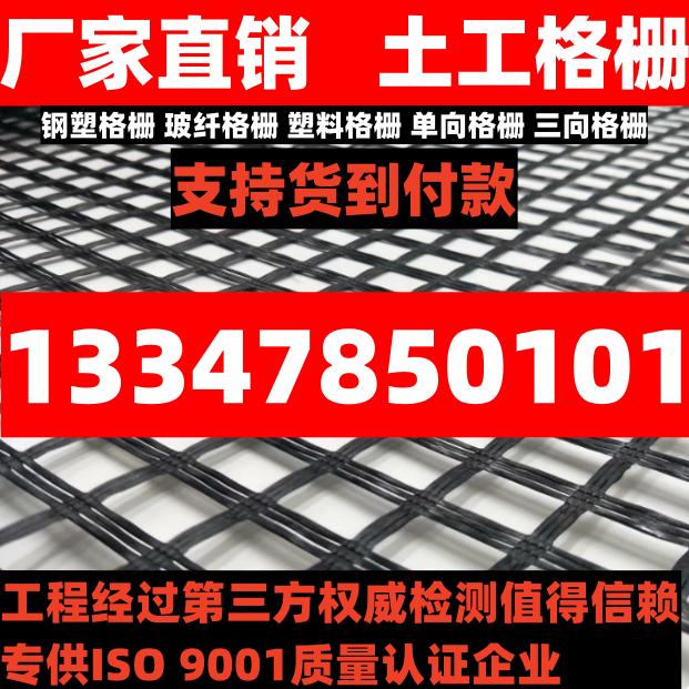 钢塑格栅玻纤格栅单向双向三向钢塑料土工格栅护坡路基厂家直销