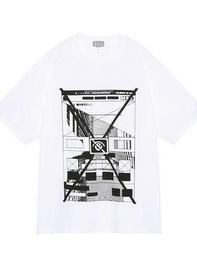 Cav Empt C.E MD Content Corrected Tee抽象印花圆领纯棉短袖T恤