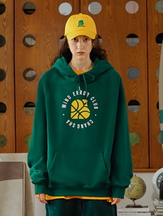 MindError复古加绒卫衣新款 外套潮 篮球小鸟logo宽松情侣学生帽衫