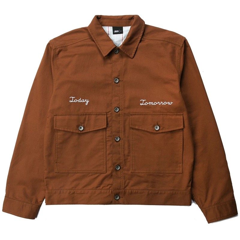 潮物Woo Publish Script Jacket 刺绣Logo复古口袋夹克情侣外套潮