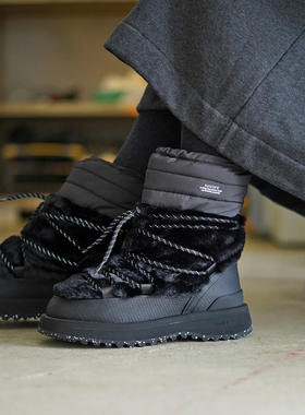 现货 Suicoke Bower-ab-HI-Fur Boot 防水抽绳防滑冬季中筒雪地靴