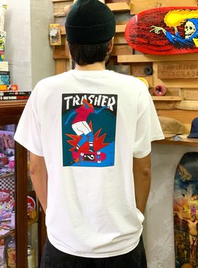 Thrasher x Parra Hurricane Tee 火焰联名艺术家插画滑板短袖T恤