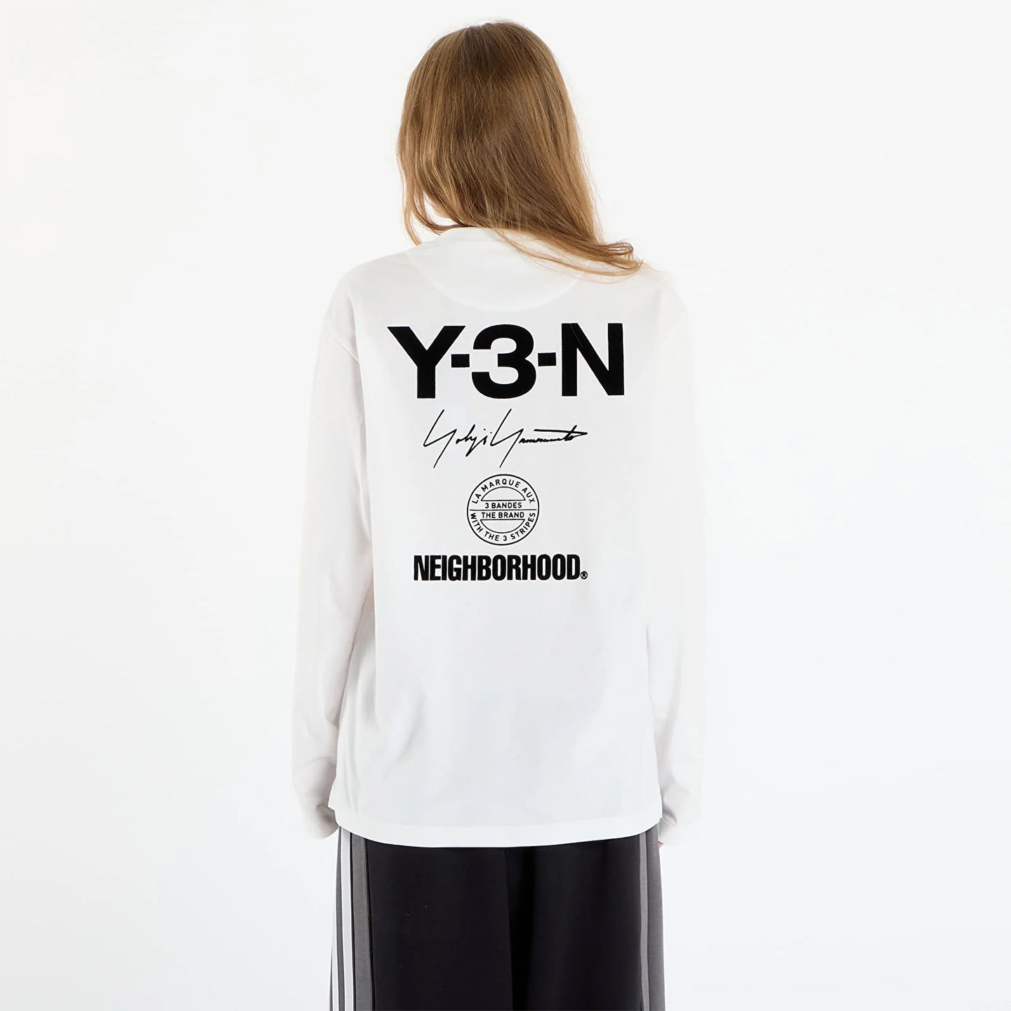 现货 Y-3 Neighborhood Tee山本耀司NBHD联名纯棉透气圆领长袖T恤