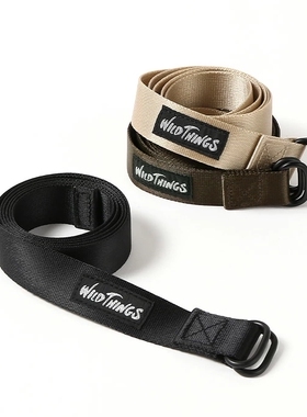 WildThings W Ring Belt 刺绣Logo休闲户外帆布纯色编织潮牌腰带