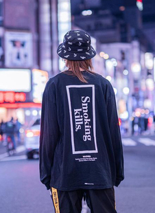 Box Logo Tee FR2 后背印花情侣长袖 Kills 24春秋款 T恤潮 Smoking