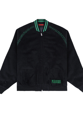 Pleasures Strikeout Cord Jacket 灯芯绒刺绣撞色宽松夹克外套潮