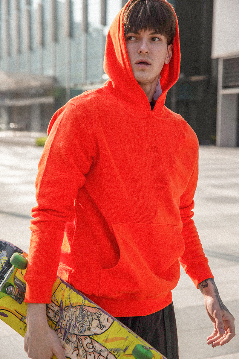 ROKIT拼接线圈卫衣帽衫