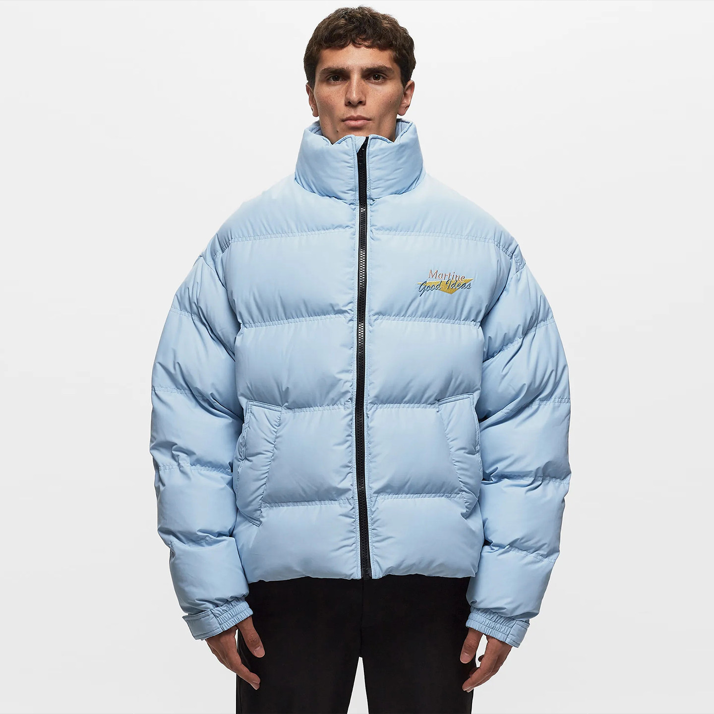 现货 Martine Rose Doll Puffer 刺绣街头宽松立领面包棉服外套潮
