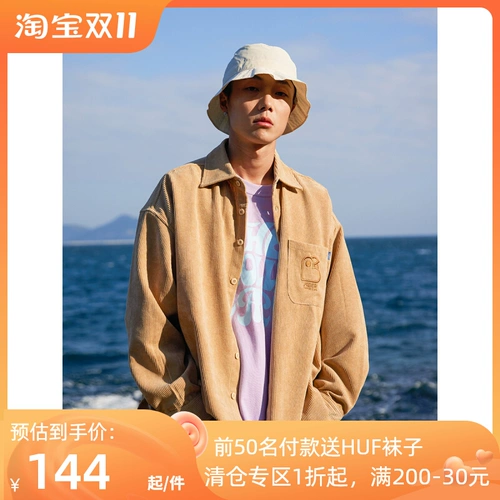 Вельветовая рубашка, с вышивкой