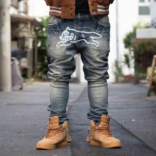Club Boys Jean BBC 潮物Woo 破坏水洗飞狗牛仔长裤 Billionaire